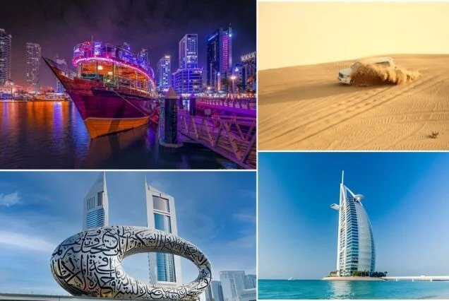 Ultimate Dubai Trio Offer: Desert Safari + City Tour + Mega Marina Cruise Dinner